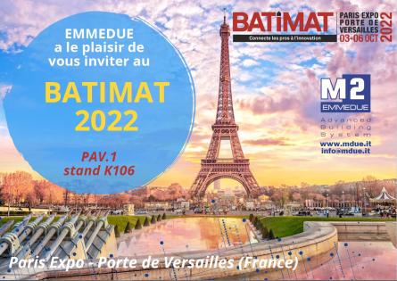 EMMEDUE sera au BATIMAT 2022 à Paris (France)